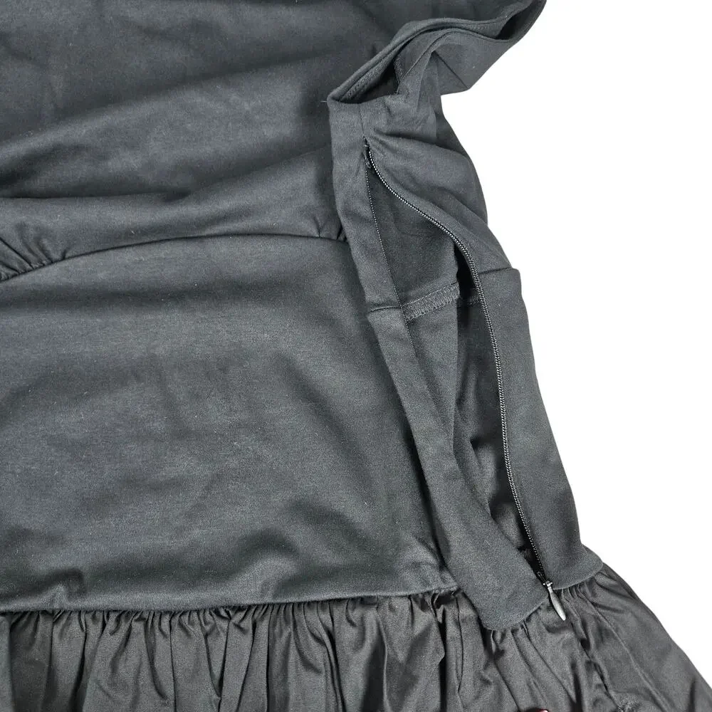 J.‎ Crew Bubble-hem mixy dress Black CI886 L NWT